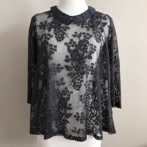 Zara Trafaluc Floral Lace Top Size Medium